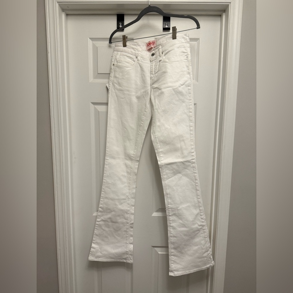Fiorucci Women’s White Flare Leg Jeans Size 27 X 36 Cupid NWT